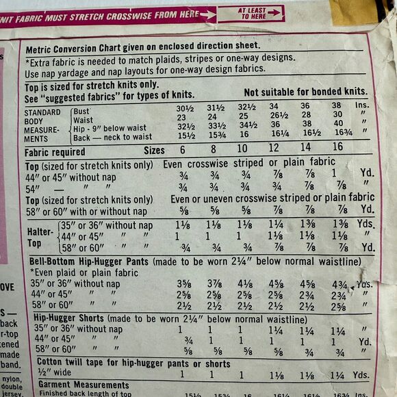 Vtg 70s Simplicity 5640 Halter-Top Bell-Bottom Hip-Hugger Pants Shorts Sz 8 CUT - Picture 3 of 3